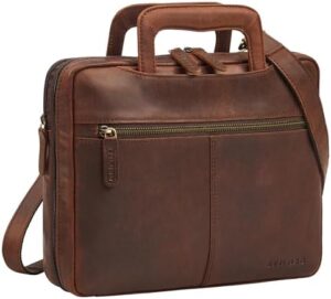 Protect your laptop with the STILORD 'Connell' Laptoptasche, a premium leather portfolio featuring 13-inch vintage design. Compact and stylish, perfect for work or travel. Get exclusive discounts on this A4 tablet case today!