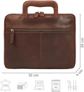 Protect your laptop with the STILORD 'Connell' Laptoptasche, a premium leather portfolio featuring 13-inch vintage design. Compact and stylish, perfect for work or travel. Get exclusive discounts on this A4 tablet case today!