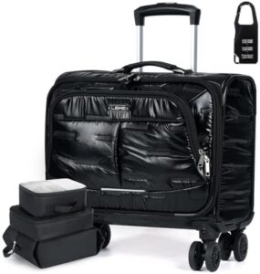 "Upgrade your travel experience with the Lekeinchi Laptop Bag with Wheels, featuring a softside design, waterproof cabin bag and underseat storage. Perfect for work or business trips."