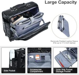 "Upgrade your travel experience with the Lekeinchi Laptop Bag with Wheels, featuring a softside design, waterproof cabin bag and underseat storage. Perfect for work or business trips."