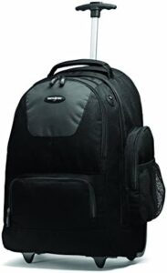 Explore the ultimate travel companion: Samsonite's Unisex-Adult Wheeled Backpack featuring organizational pockets and a sleek black/charcoal design. Perfect for adventurers on-the-go, this versatile bag offers ample storage and style.
