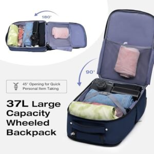 "Stay organized on-the-go with the Lekeinchi Laptop Bag with Wheels, featuring softside construction and 2 removable wheels for effortless rolling. Perfect for women's laptops up to 17 inches."