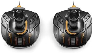 Experience realistic space combat with the Thrustmaster T16000M FCS Space Sim Duo joystick, featuring dual throttles and hall effect sensors.