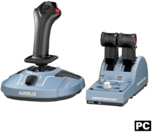 Elevate your flight simulation experience with Thrustmaster's TCA Officer Pack Airbus Edition, featuring realistic replicas of the Airbus Sidestick and Throttle Quadrant for PC.