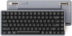 "Experience the ultimate typing experience with LOFREE Flow84 Low Profile Mechanical Keyboard. 75% rechargeable wireless design, Bluetooth and wired connectivity for Windows and Mac OS, featuring Black Phantom tactile switches."