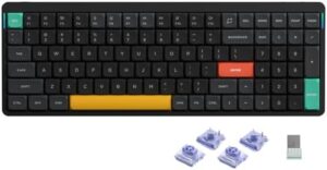 Get precise typing with the Nuphy Air96 V2 Mechanical Keyboard, featuring a low profile design and 100 keys with customizable RGB lighting. Upgrade your gaming or working experience with wireless/Bluetooth/USB-C connectivity for PC/Laptop.