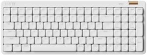 Experience seamless typing on the Flow Lite 100 Keys Low Profile Mechanical Keyboard with swappable rechargeable wireless design, 2.4G receiver, Bluetooth and wired connection for Windows and Mac, featuring Spector linear switches.
