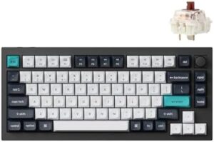 Experience gaming precision with the Keychron Q1 Max RGB keyboard, featuring hot-swappable Gateron Jupiter Brown switches and a programmable metal knob. Perfect for Mac, Windows, or Linux.