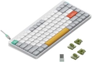 Explore wireless typing freedom with the nuphy Air75 V2 Portable Keyboard, featuring 75% mechanical design, RGB lighting and seamless Bluetooth/2.4G/USB-C connectivity for Windows/Mac OS/Linux users.