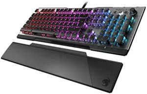 Experience precision gaming with the ROCCAT Vulcan 120 Mechanical RGB Gaming Keyboard. Features AIMO LED Per-Key lighting, ROCCAT Titan switches and a durable design with aluminum top plate, plus a multimedia wheel and detachable wrist rest for comfort. Limited time offer: 10% off your purchase