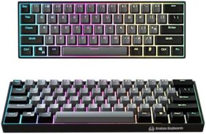 Experience the ultimate gaming keyboard with Kraken Pro 60's Stealth Edition, featuring hot swappable mechanical switches, compact design and versatile compatibility for PC, Xbox, PlayStation & MAC.