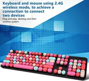 Here is the generated SEO meta description:

"Elevate your gaming experience with this wireless keyboard and mouse combo featuring retro punk design, 104 keys, and 3 DPI settings for a precise control. Perfect for laptop use."