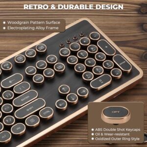 Experience the nostalgia of typing on a classic keyboard with the GLENCREAG RK104 Retro Mechanical Keyboard. Enjoy 104 keys, wooden grain design, and linear switches perfect for retro lovers.