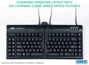 Ergonomically designed Kinesis Freestyle2 keyboard for PC users, featuring 20" extended separation for improved typing comfort.