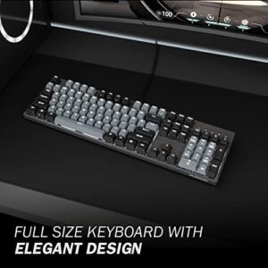 Experience the ultimate typing experience with Durgod K310 Corona White Backlit Mechanical Keyboard. Features 104 keys, tenkeyless design, USB-C wired connection, doubleshot PBT keycaps, and programmable keys for seamless operation on Windows & Mac.