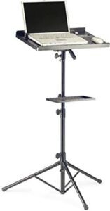 Elevate your workspace with Stagg Laptop Stand, featuring adjustable height and 360° swivel for ultimate flexibility. Perfect for comfortable typing and viewing.