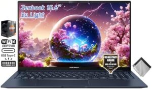 Experience business-class performance with the ASUS Zenbook 15 laptop, featuring a 15.6” FHD display, AMD Ryzen 5 processor, and backlit keyboard. Upgrade your productivity with 16GB RAM and 2TB SSD.