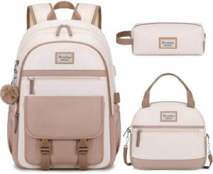 Here is the meta description:

Stay organized and stylish with Bevalsa's girls' laptop backpack featuring a lunch bag, pencil pouch, and multiple compartments for teens, kids, and women alike.