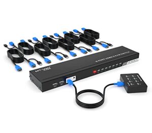 Discover the MT-VIKI KVM Switch, a powerful 8-port solution for seamless video switching. Perfect for presentations and gaming, with 4K@30Hz support, USB access, and IR remote control.