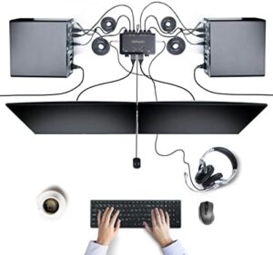 Here is the optimized SEO meta description:

"Streamline your workspace with StarTech's 2-port KVM switch, supporting 4K resolution at 60Hz. Compact design and bus-powered for convenience. Perfect for hotkey or remote switching between monitors."