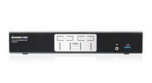 Maximize your workspace with the IOGEAR 4-Port 4K KVMP Switch, featuring HDMI connection, USB 3.0 hub, and audio capabilities, perfect for multi-monitor setups and expanding connectivity options.