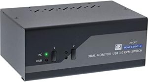 Control your workspace with the InLine KVM Desktop Switch, featuring dual monitors, displayport & HDMI support for 4K resolution and USB 3.0 connectivity for fast data transfer. Get two screens for the price of one!