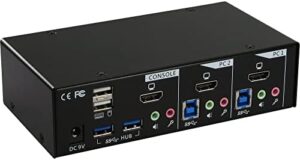 Experience seamless desktop management with the InLine 62622I KVM Desktop Switch, featuring a 2-gang HDMI USB 3.0 hub and audio connectivity for efficient multitasking. Perfect for enhanced productivity!