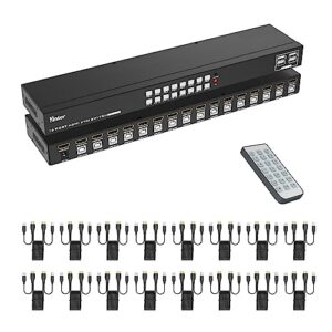 Control your multiple computers with the Yinker 16 Port KVM Switch, featuring HDMI support, 4K resolution and remote control. Perfect for multi-monitor setups.