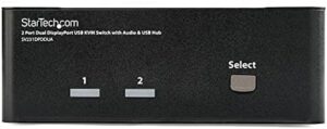 Boost your productivity with StarTech's 2 Port Dual DisplayPort USB KVM Switch, featuring audio and USB 2.0 hub for seamless multitasking. Save up to 20% with our bundle deals!