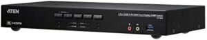 Control your multiple displays with ease using the Aten 4-Port USB 3.0 4K HDMI Dual Display KVMP Switch, featuring USB 3.0 and HDMI ports for seamless connectivity.