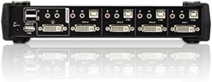Here is the generated SEO meta description:

"Switch between four monitors with the ATEN CS1784A 4-Port DVI USB 2.0 KVMP Switch, featuring 2.1 surround sound and nVidia 3D support for an immersive gaming experience."