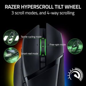 Here is the optimized SEO meta description:

"Precision gaming at your fingertips with Razer Basilisk V3 Pro Wireless Mouse. Enjoy 30K DPI, Gen-3 switches and Chroma RGB lighting. Plus, customize with 13 programmable controls across 3 connection modes."