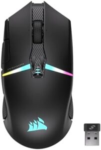 Experience precision gaming with the Corsair Nightsaber wireless gaming mouse. Features 26,000 DPI optical sensor, 11 programmable buttons and six-zone RGB backlighting.