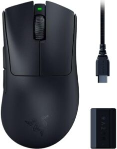 Experience precise gaming with the Razer DeathAdder V3 Pro Wireless Gaming Mouse, featuring 63g ultra lightweight design, Focus Pro 30K Optical Sensor and programmable buttons.