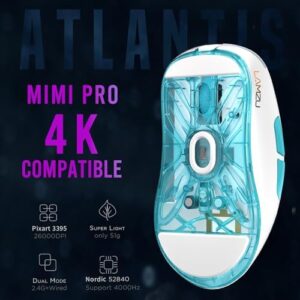 Here is the generated meta description:

"Experience precise gaming with Lamzu Atlantis Mini Pro Wireless Mouse. Ultra lightweight 51g, mechanical switch and 26000 DPI for small-handed gamers. Perfectly balanced symmetrical design for optimal control."