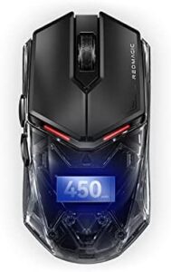 Experience extreme gaming precision with the REDMAGIC Gaming Mouse, featuring tri-mode functionality and 26000 DPI. Enjoy RGB backlit programmable ergonomics for up to 100 hours of playtime.