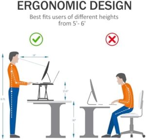 Elevate your workspace with the Aconcept Extra-Slim Standing Desk Converter, featuring manual height adjustment and compact design for monitor or laptop workstations. Perfect for sit-stand comfort and efficiency!