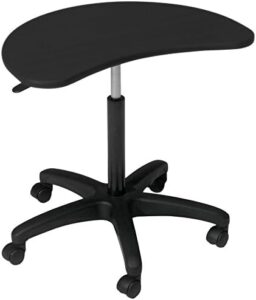 Elevate your laptop experience with the Balt Pop Adjustable Height Laptop Mobile Stand, featuring a sleek black design and adjustable height for comfortable viewing. Perfect for desks or laps, perfect fit.