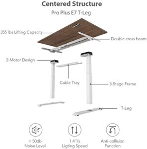 Elevate your workspace with FLEXISPOT E7, a sturdy standing desk featuring dual motors and 3-stage height adjustment. Perfect for home offices, it has a seamless solid slab surface and 140cm x 70cm dimensions.