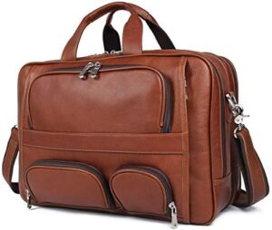 Here is the generated SEO meta description:

"Elevate your travel style with this genuine leather duffel bag from Augus Business Travel, featuring a spacious interior and laptop compartment for 15.6-inch laptops. Perfect for the modern man on-the-go."
