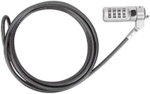 Protect your laptop and desktop investments with the Targus DEFCON Trapezoid Serialized Combo Cable Lock, perfect for securing up to 25 devices. Get peace of mind with this reliable locking system.