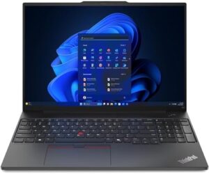 "Upgrade your productivity with the ThinkPad E16 Gen 1 laptop, featuring a WUXGA IPS display, AMD Ryzen 5 processor, 16GB RAM, and 512GB SSD. Get more done with WiFi 6 connectivity and enjoy a backlit keyboard."