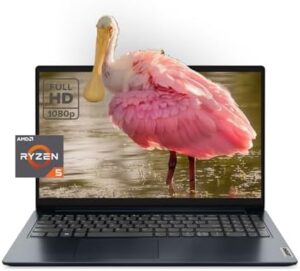 "Upgrade your productivity with the IdeaPad Laptop featuring a 15.6' FHD display, AMD Ryzen 5 processor, and 16GB RAM. Enjoy enhanced multitasking, WiFi 6 connectivity, and a 1TB SSD for seamless storage."