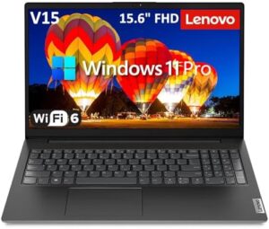 Upgrade your business with the V15 Business Laptop Computer, featuring a 15.6" FHD display, Intel Dual-Core CPU, and ample storage space for heavy workloads.