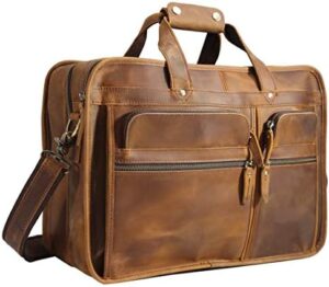 Here is the generated meta description:

"Elegant Polare Men's 17" messenger bag in full grain leather, featuring YKK metal zippers and perfect for laptop briefcases or daily use. Up to 20% off with exclusive discounts applied."