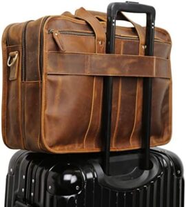 Here is the generated meta description:

"Elegant Polare Men's 17" messenger bag in full grain leather, featuring YKK metal zippers and perfect for laptop briefcases or daily use. Up to 20% off with exclusive discounts applied."