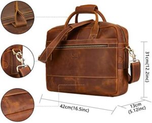Elevate your business travel with the BRASS TACKS Leathercraft Full Leather 15.6 inch Laptop Briefcase, a vintage-inspired handmade bag featuring water-resistant leather and classic design.