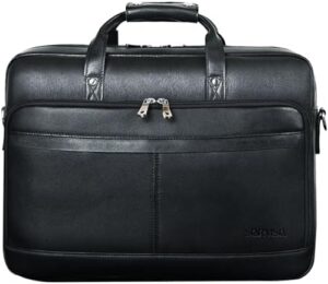 Protect your 17.3" laptop in style with the Star Vista Matteo Large Messenger Bag, crafted from premium calfskin leather and featuring YKK zippers and brass hardware.