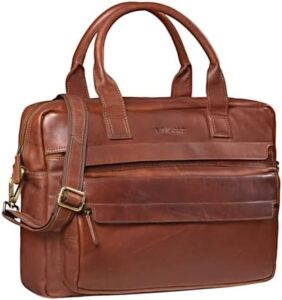 Carry your essentials in style with the Stilord 'Lorin' Leather Shoulder Bag, featuring genuine leather construction and spacious interior for laptops up to 15.6 inches.