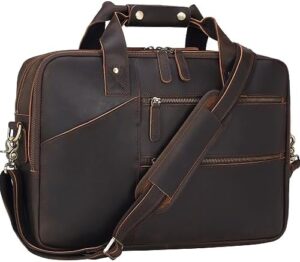 Here is the generated meta description:

"Elevate your professional style with this vintage brown Masa Kawa Leather Briefcase for Men, featuring a spacious interior and durable 15.6" laptop compartment, perfect for business travel and daily use."